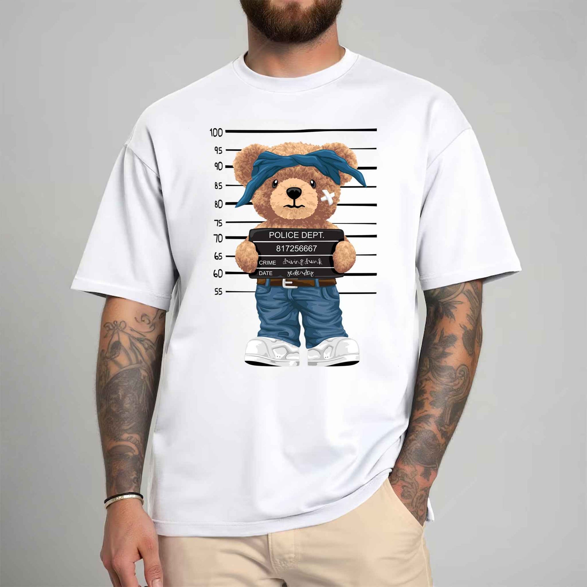 Tricou barbat din bumbac 100% cu Ursuleti CRIMINAL