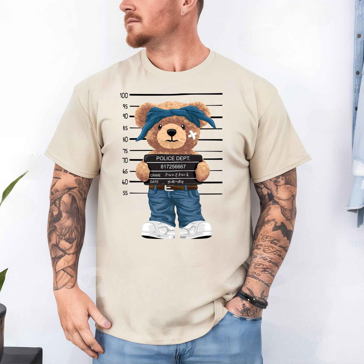 Tricou barbat din bumbac 100% cu Ursuleti CRIMINAL