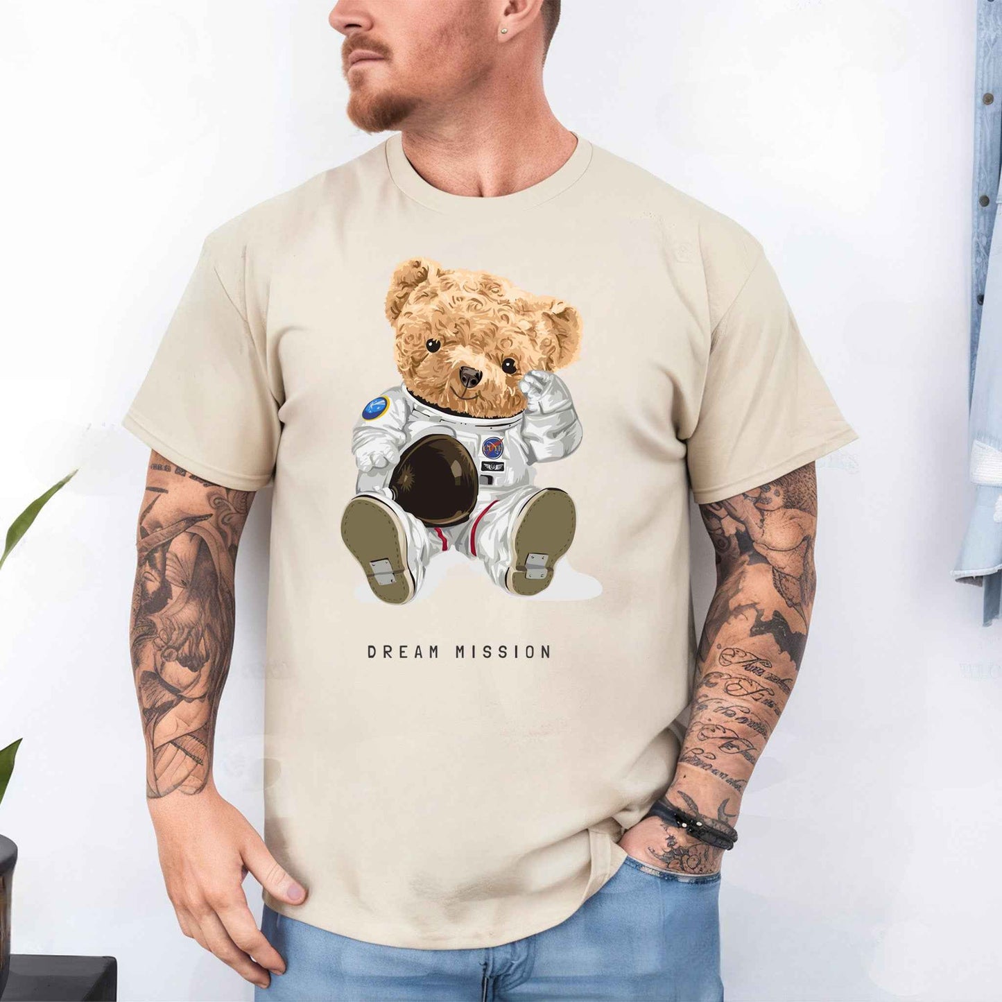 Tricou barbat din bumbac 100% cu Ursuleti DREAM MISSION