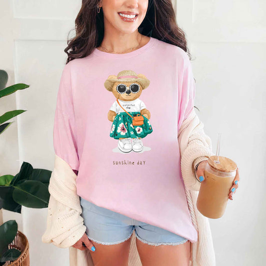 Tricou dama din bumbac 100% Cu Ursuleti SUNSHINE
