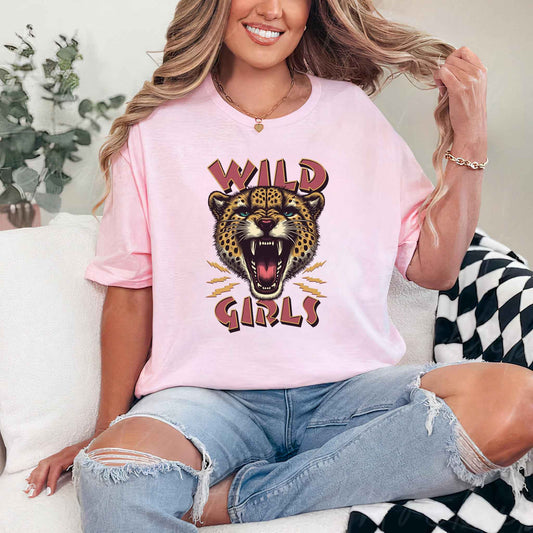 Tricou dama din bumbac 100% Vibrant Cu Animale WILD GIRLS