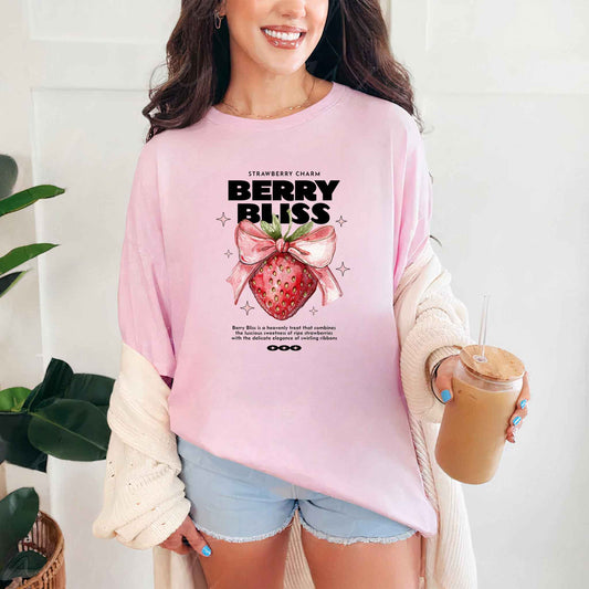 Tricou dama din bumbac 100% Minimalist BERRY BLISS
