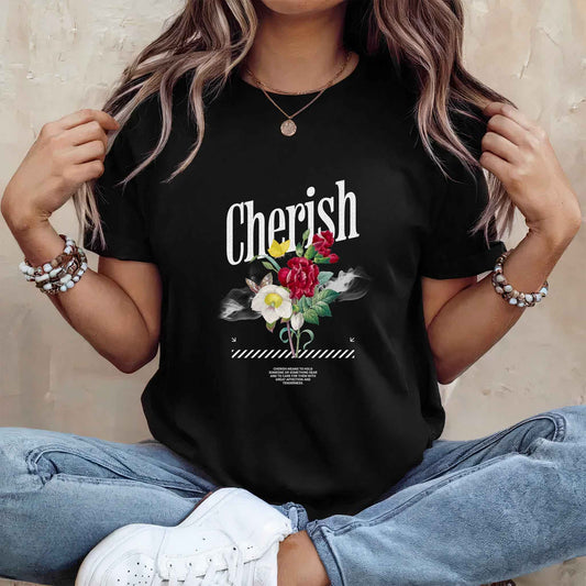 Tricou dama din bumbac 100% Minimalist CHERRY
