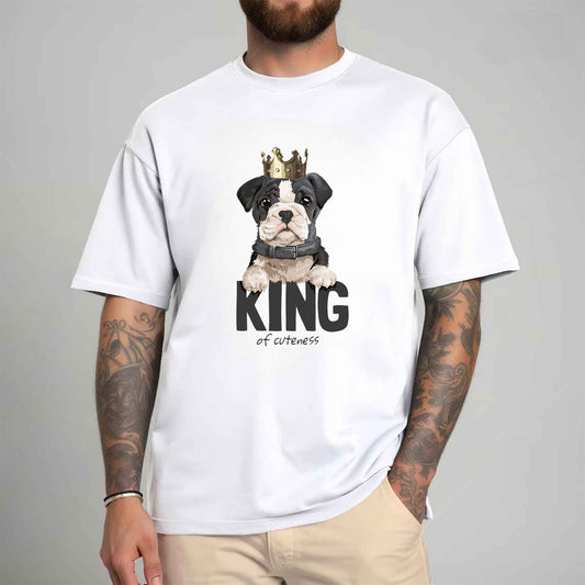 Tricou barbat din bumbac 100% cu Animale KING OF CUTENESS