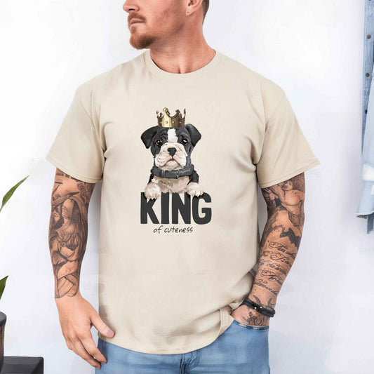 Tricou barbat din bumbac 100% cu Animale KING OF CUTENESS