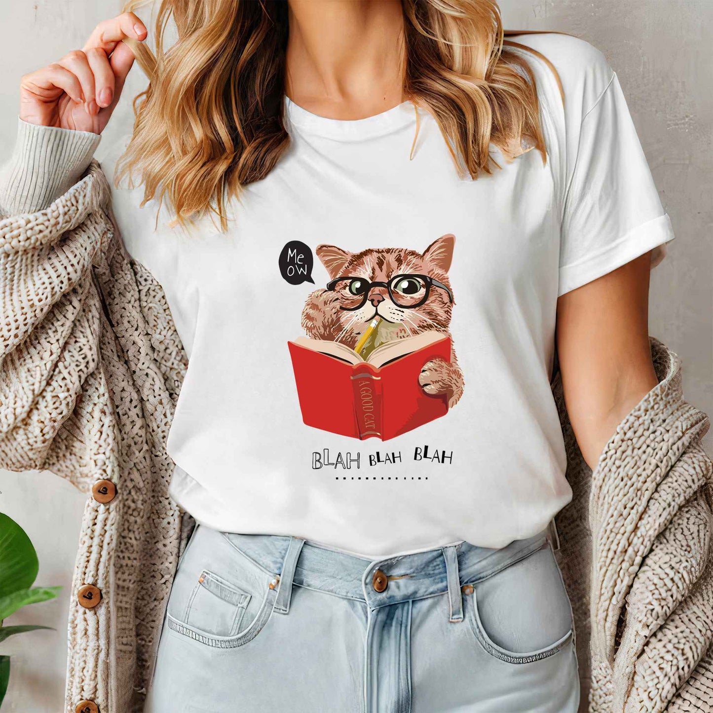 Tricou dama din bumbac 100% cu Pisici MEOW