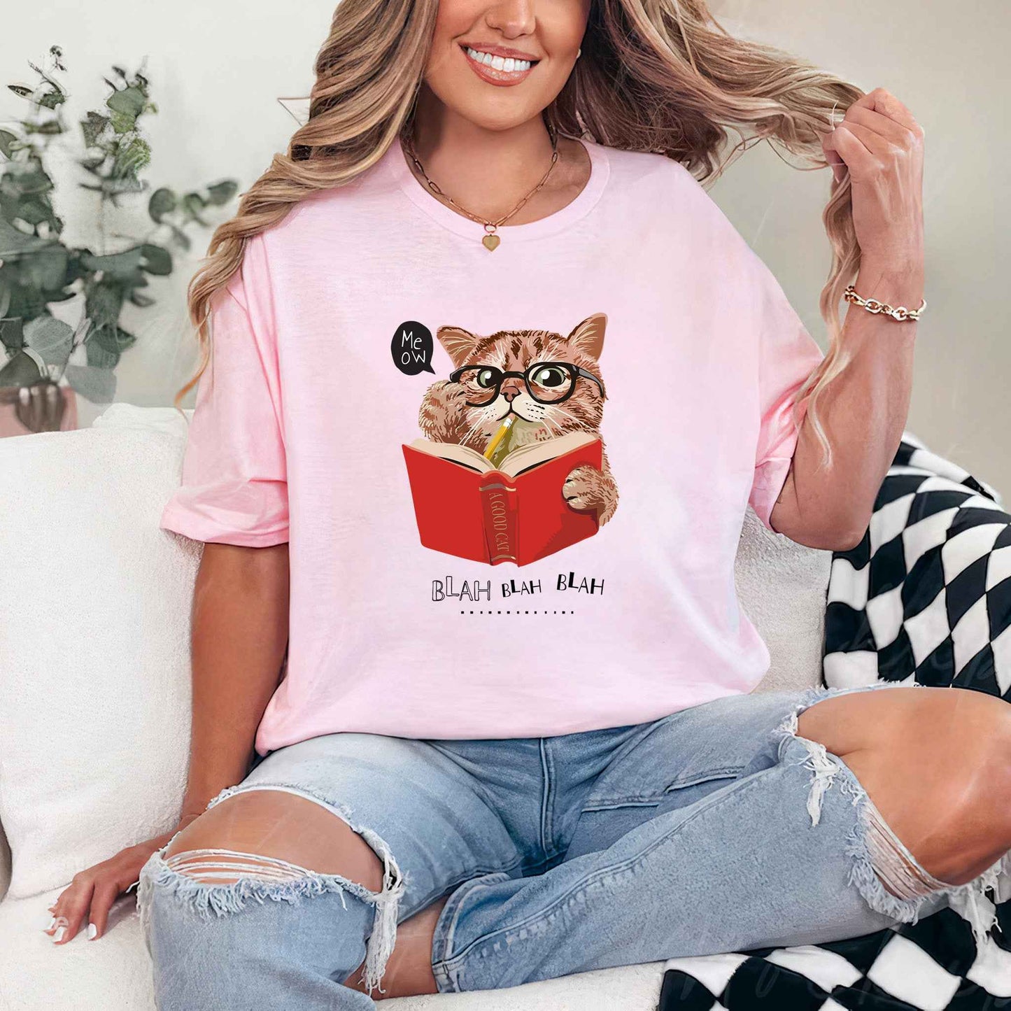 Tricou dama din bumbac 100% cu Pisici MEOW