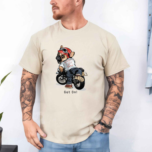 Tricou barbat din bumbac 100% cu Animale GET ON