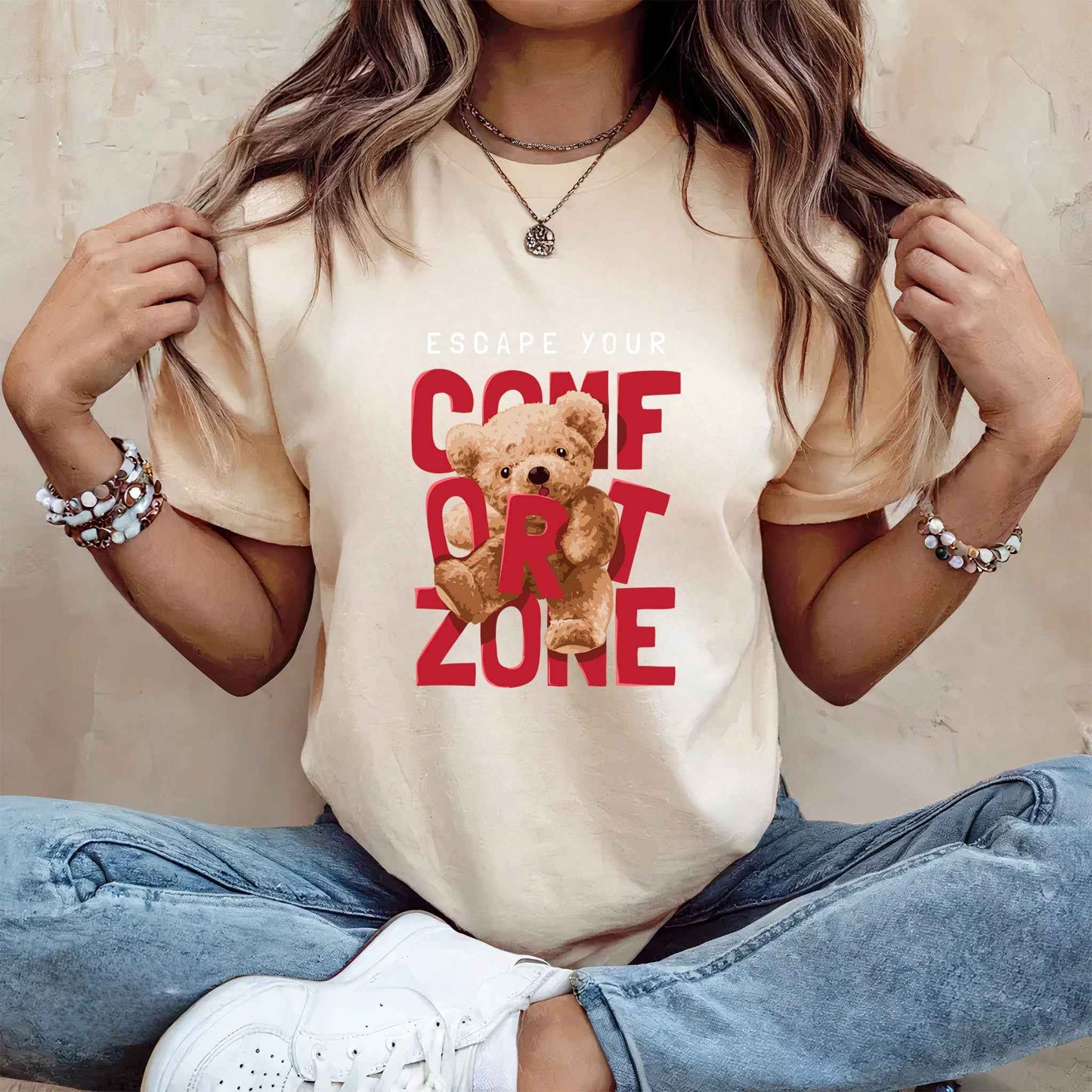 Tricou dama din bumbac 100% cu Ursuleti COMFORT ZONE