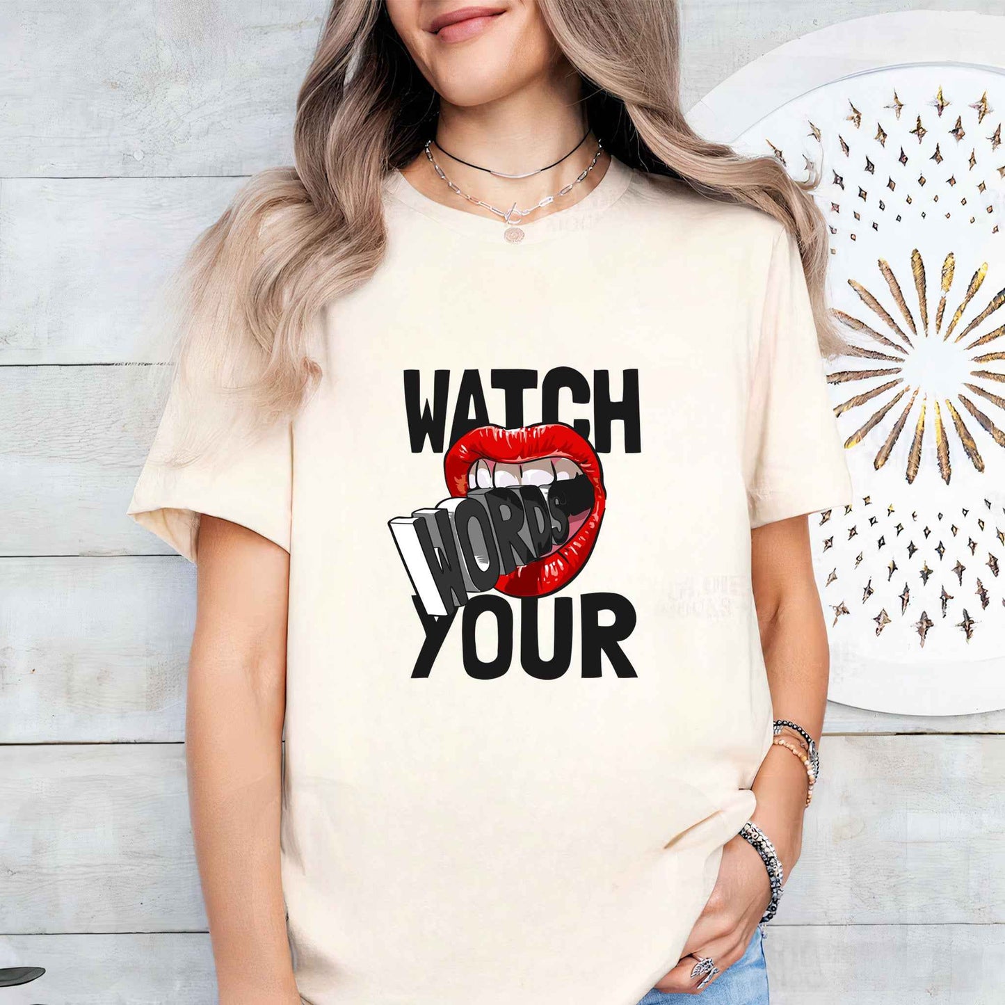 Tricou dama din bumbac 100% mesaje si citate WATCH YOUR MOUTH