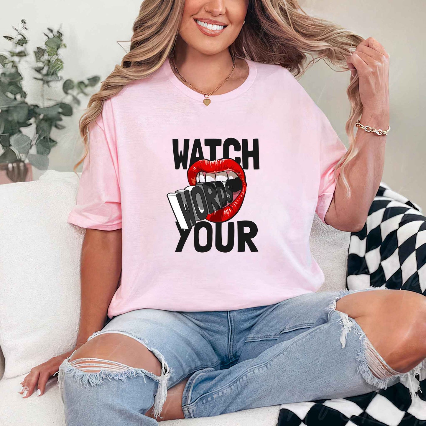 Tricou dama din bumbac 100% mesaje si citate WATCH YOUR MOUTH