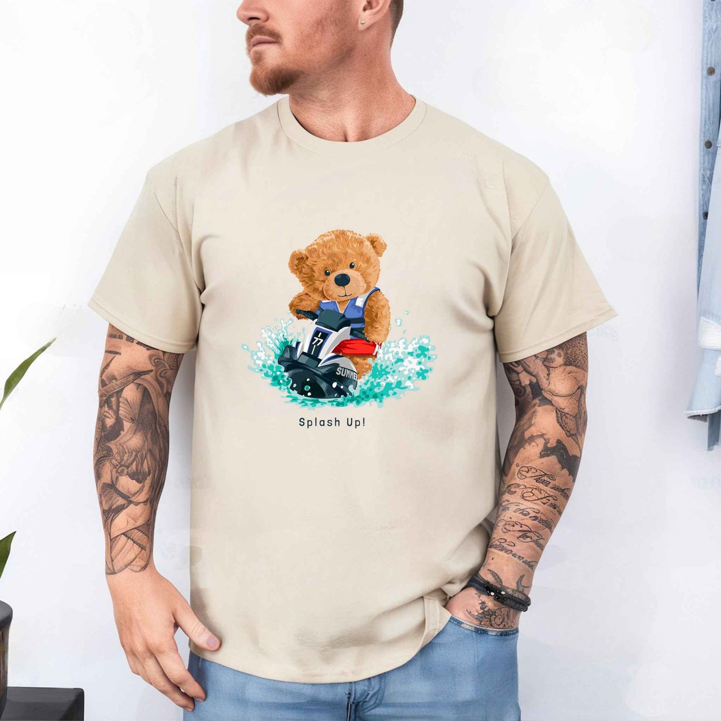 Tricou barbat din bumbac 100% cu Ursuleti SPLASH UP!