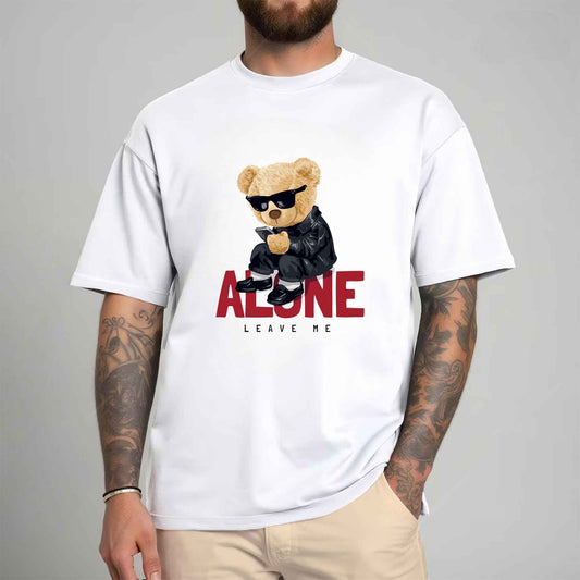 Tricou barbat din bumbac 100% cu Ursuleti LEAVE ME ALONE