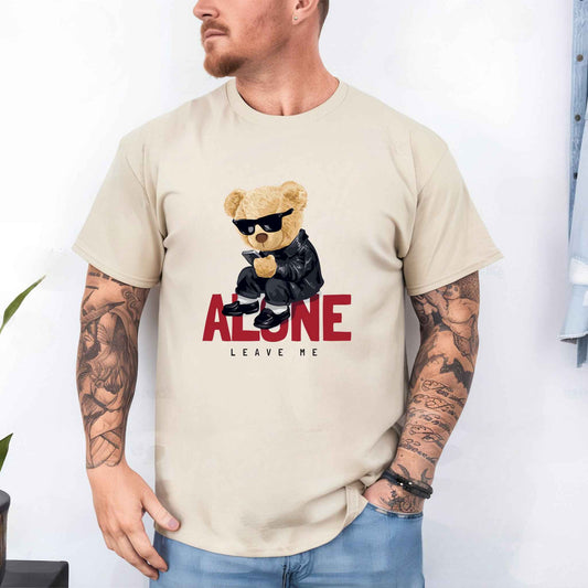 Tricou barbat din bumbac 100% cu Ursuleti LEAVE ME ALONE