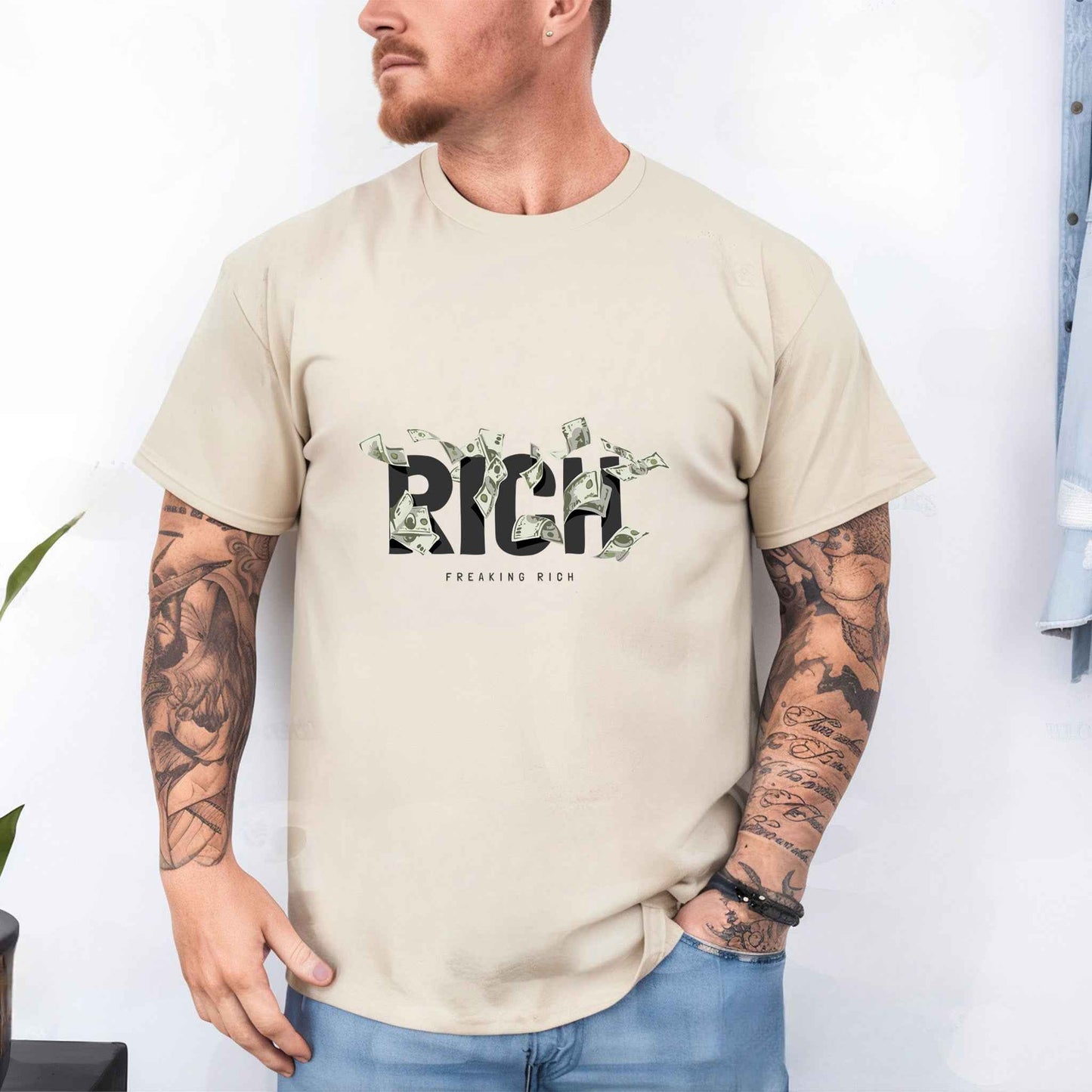 Tricou barbat din bumbac 100% Minimalist RICH