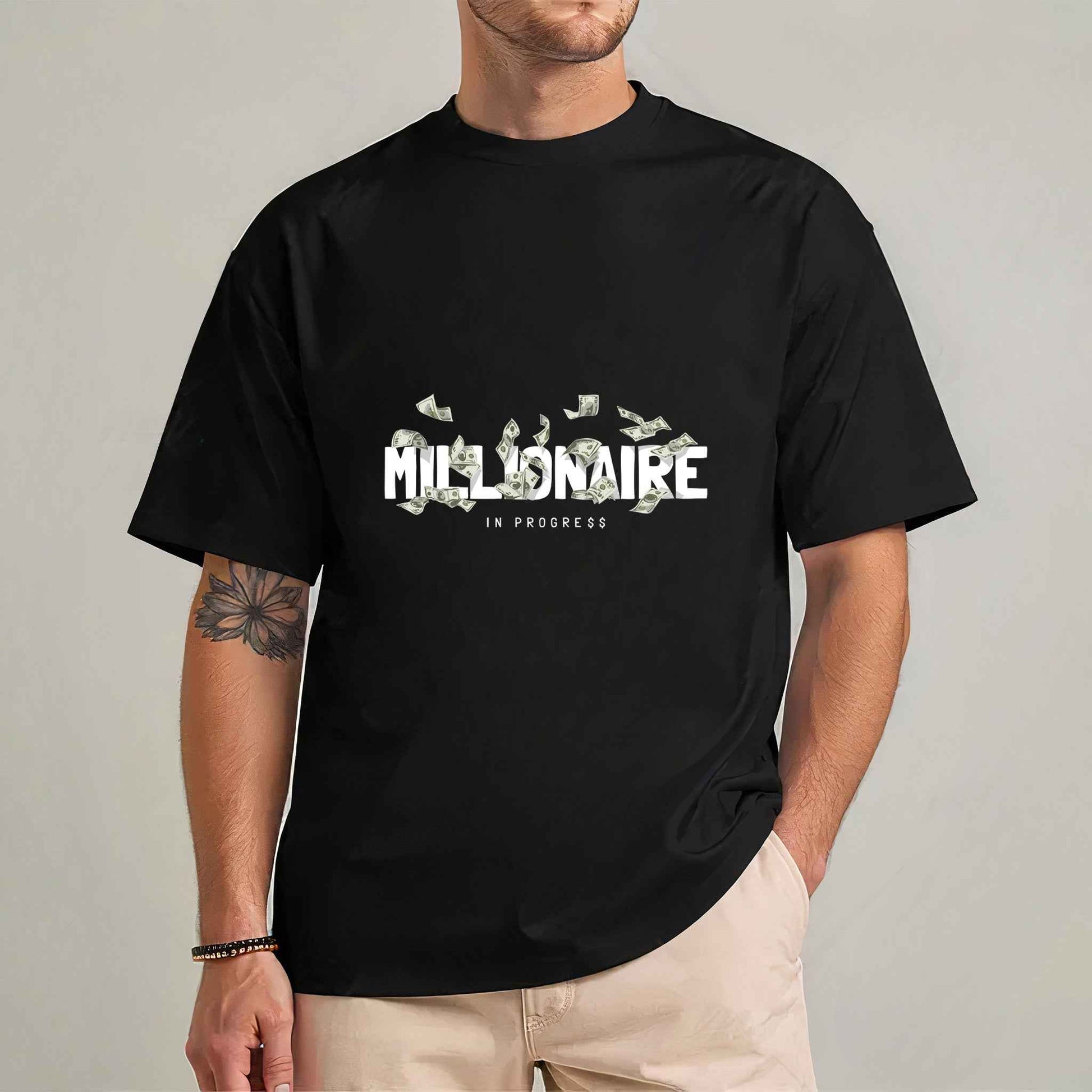 Tricou barbat din bumbac 100% Minimalist MILLIONAIRE