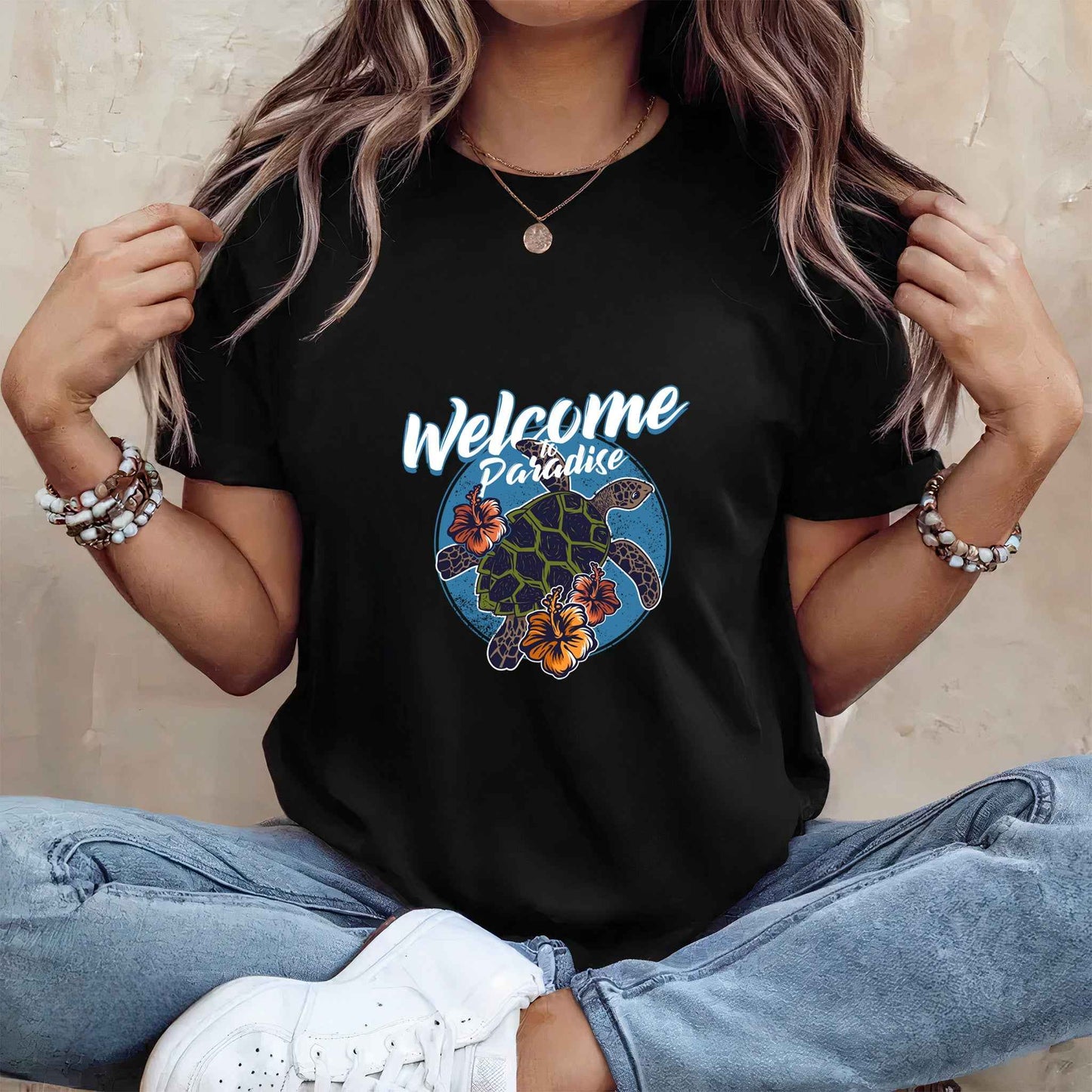 Tricou dama din bumbac 100% Minimalist PARADISE