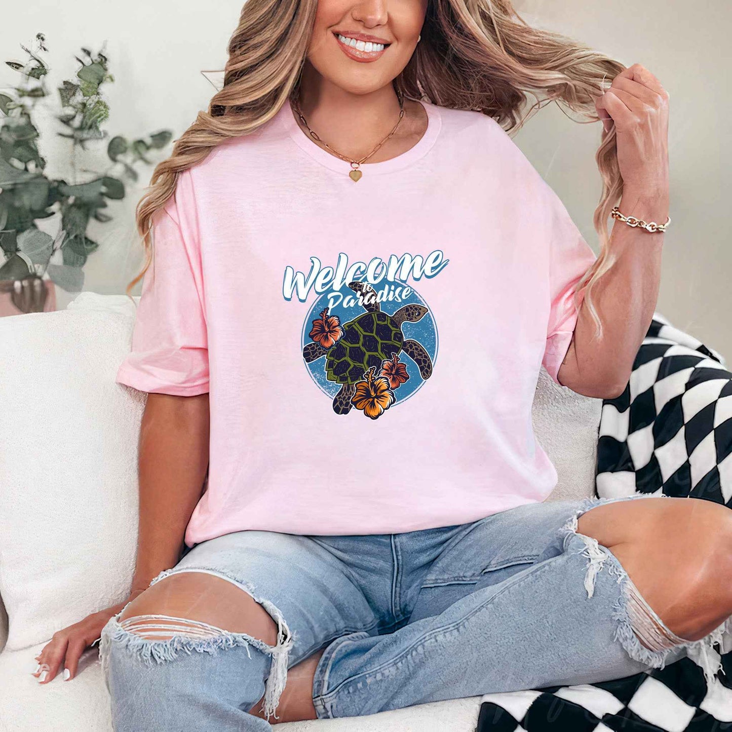 Tricou dama din bumbac 100% Minimalist PARADISE