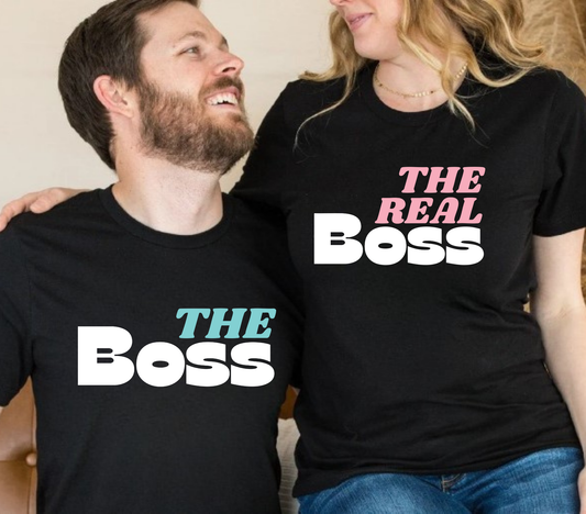 Tricouri de Cuplu Oversized din bumbac 100% The Boss