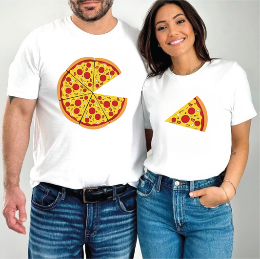 Tricouri de Cuplu Oversized din bumbac 100% Pizza Lovers